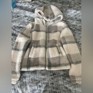 Reflex Skater Girl Plaid Sherpa Teddy Bear Jacket Women’s Size Medium